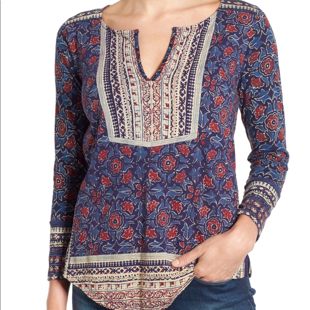 {Lucky Brand} Floral Print Top - Picture 1 of 7